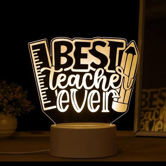 Best Teacher Ever NEW Night Light 3D Illusion Lamp Decoration Children'S Gift