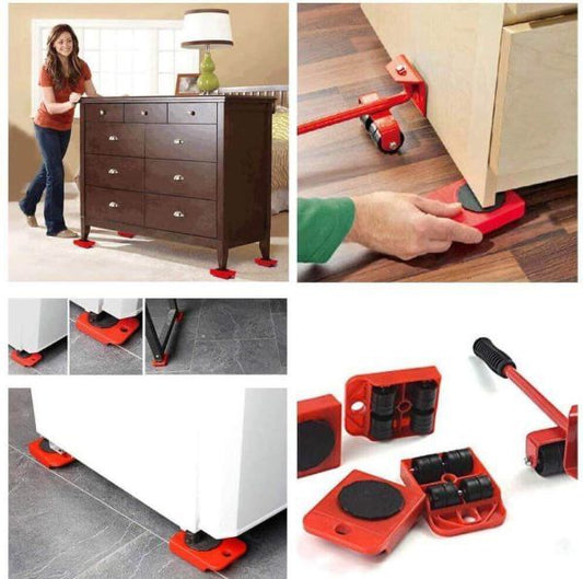 Heavy Duty Furniture Mover Set Furniture Mover Tool Transport Lifter Heavy Stuffs Moving Wheel Roller With Bar Moving Tools